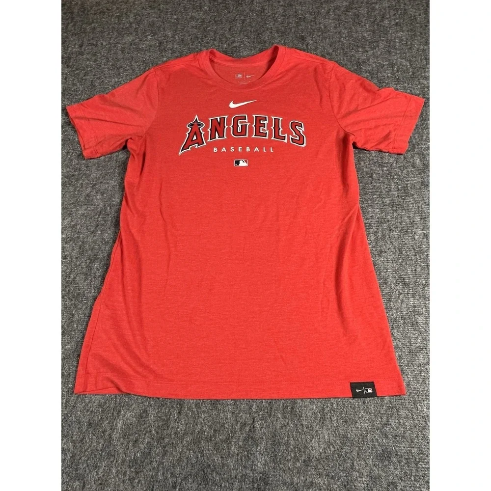 Nike LA Angels T-shirt Mens Size Medium Red Center‎ Swoosh Authentic Collection
